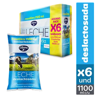 Leche Alpina Deslactosada Sixpack 1100ml