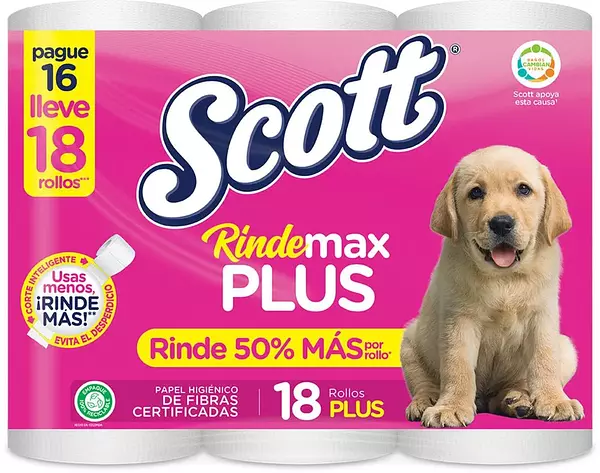 Papel Higienico Scott Rindemax Plus 18*36m