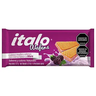 Galleta Italo Wafers Mora117g