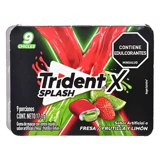 Chicle Trident X Splash Fresa Limon 17.1g