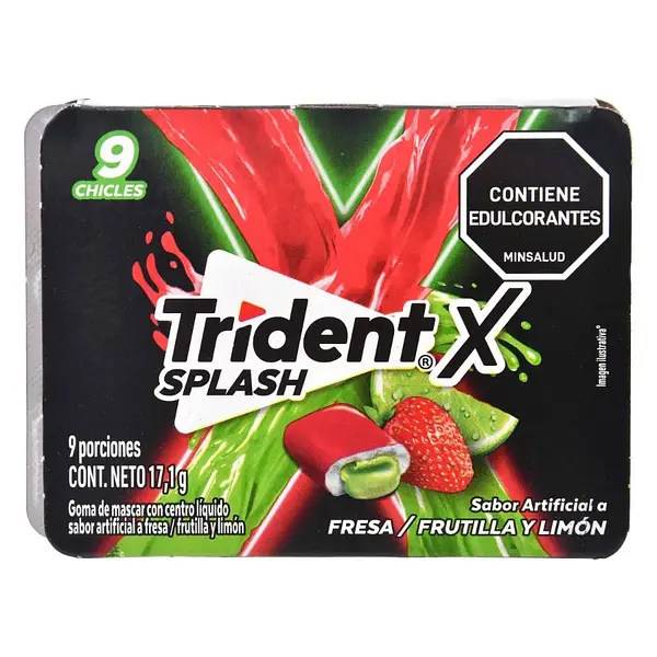 Chicle Trident X Splash Fresa Limon 17.1g