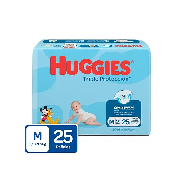 Pañal Huggies Triple Proteccion Azul Etp 2/M 25 Und