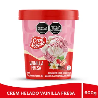Helado Crem Helado Vainilla Fresa 600g