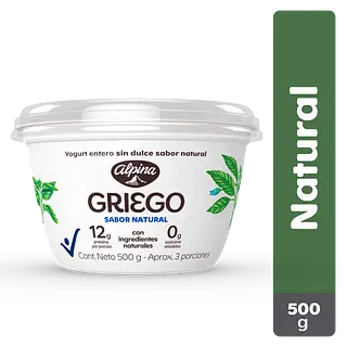 Yogurt Griego Alpina Natural 500g