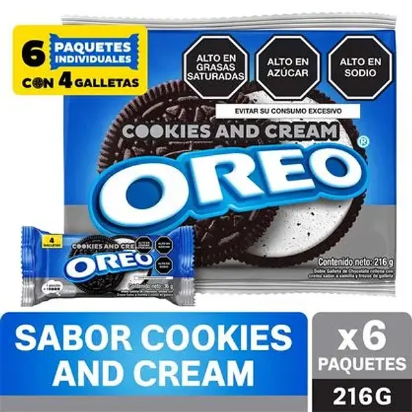 Galleta Oreo Cookies And Cream 6*36g
