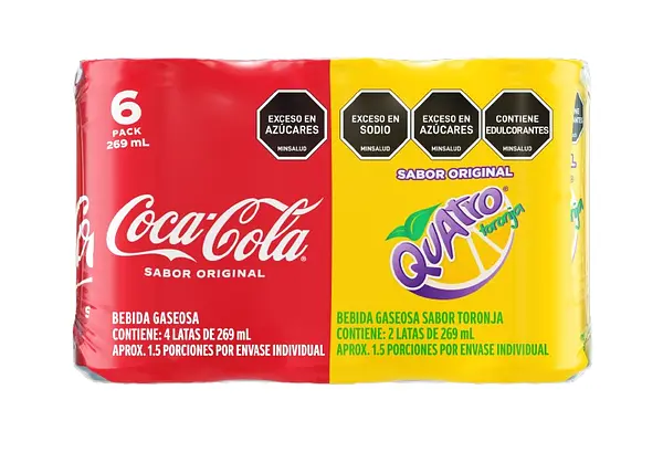Gaseosa Coca Cola + Quatro Lata 6*269ml