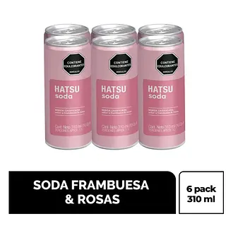Soda Hatsu Frambuesa Lata 6*310ml