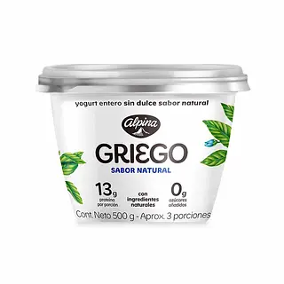 Yogurt Griego Alpina Natural 500g