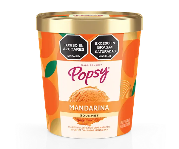 Popsy Helado Gourmet Mandarina Litro