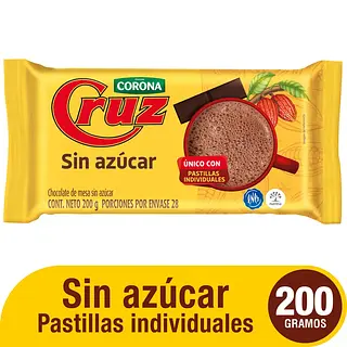 Chocolate Sin Azucar Cruz 200g