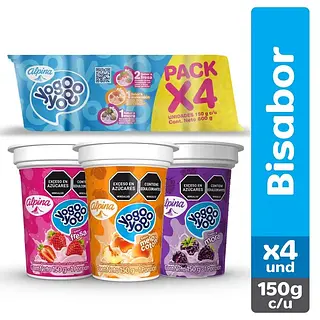 Alimento Lacteo Yogoyogo Multisabor 4x150g