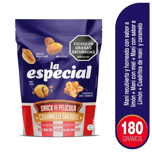 Mani La Especial Snack De Pelicula Caramelo Y Sal 180g