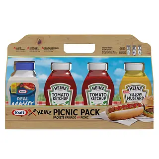 Picnic Pack Mayonesa Kraft + Salsa Tomate Heinz Y Mostaza