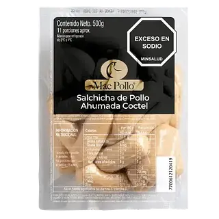 Salchicha Coctel 500gr Mac Pollo