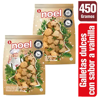 Galleta Navideña Noel Dorada Bolsa 400gr