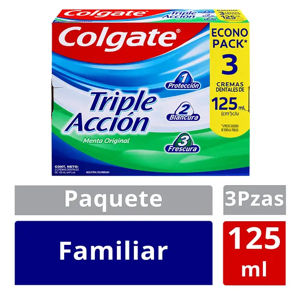 Crema Dental Colgate Triple Accion Tripack 125ml
