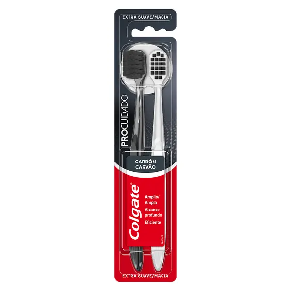 Cepillo Dental Colgate Suave Procuidado Carbon 2 Und