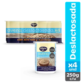 Avena Alpina Deslactosada Fourpack 250g