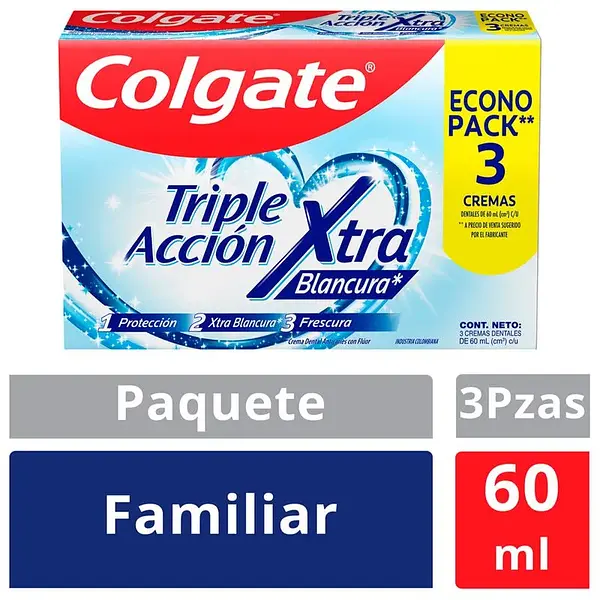 Crema Dental Colgate Triple Accion Extra Blancura 3x60ml