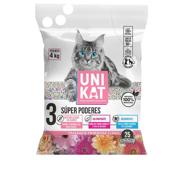 Arena Para Gatos Uni Kat Primavera Floral 4k