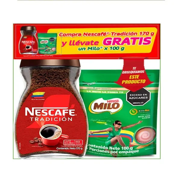 Nescafe Tradicional 170g Gratis Milo 100g