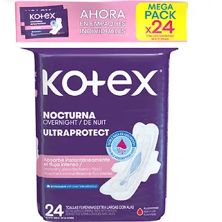 Toalla Kotex Nocturna Ultraprotect 24 Und
