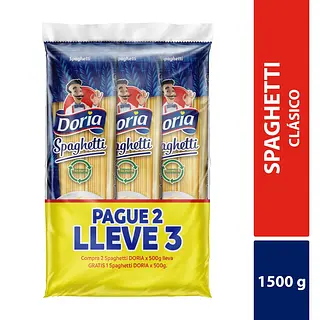 Spaguetti Doria Pague 2 Lleve 3 500g