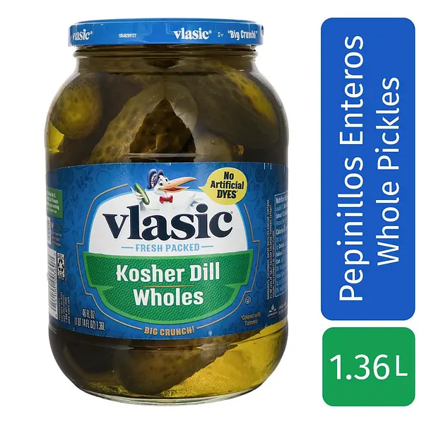 Pepinillos Enteros Kosher Vlasic 1.3 Kg
