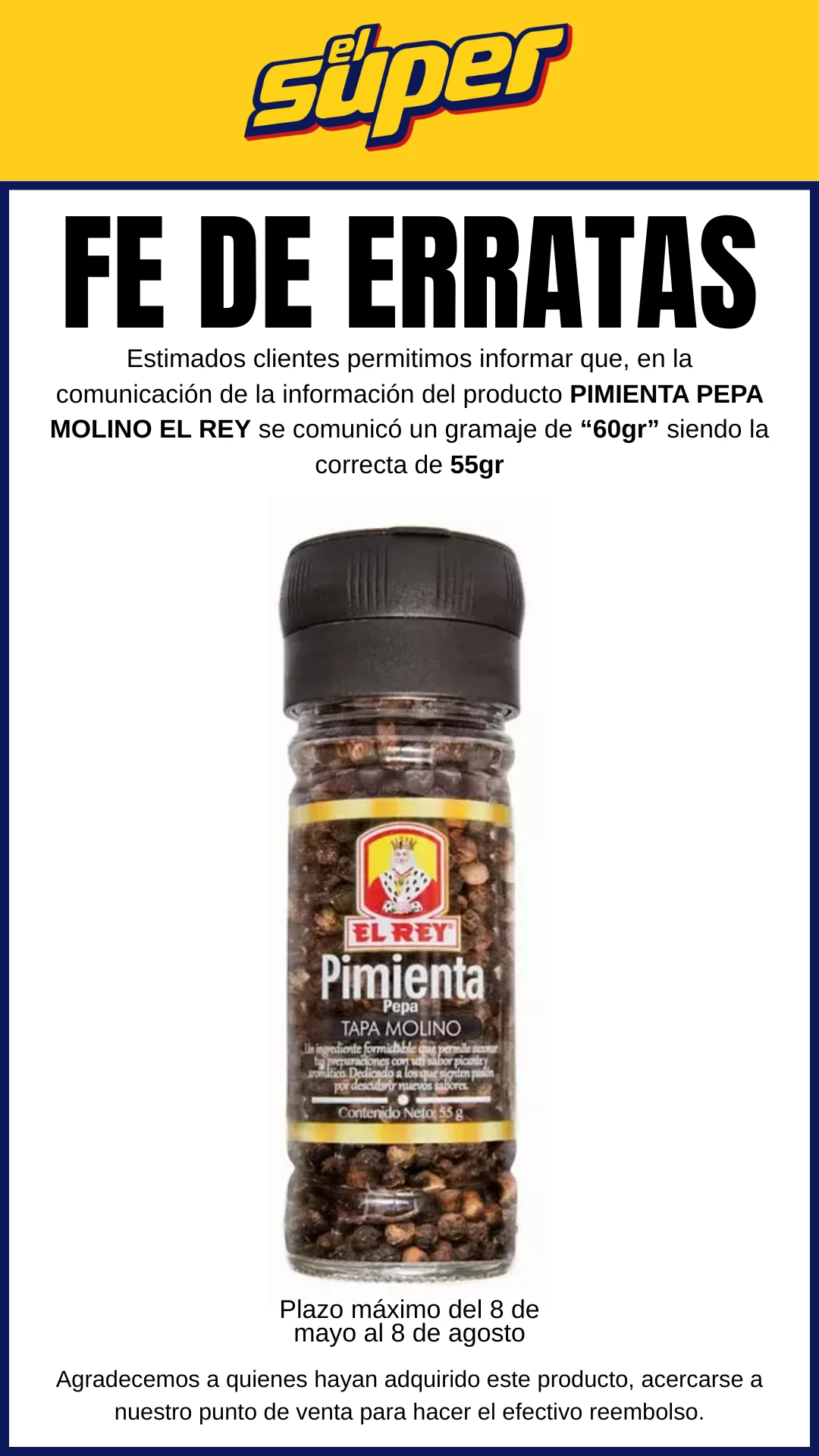 fe de erratas