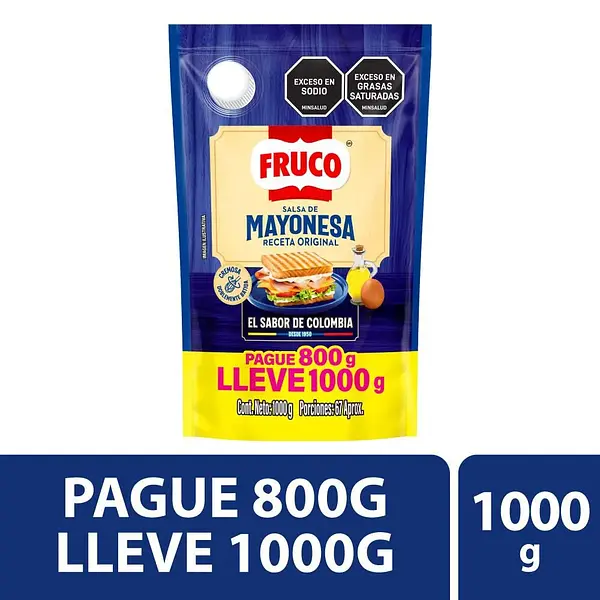 Mayonesa Fruco Pague 800gr Lleve 1000gr