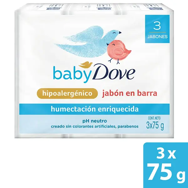 Dove Baby Jabon X 75gr Tripack Humectacion Enriquecida