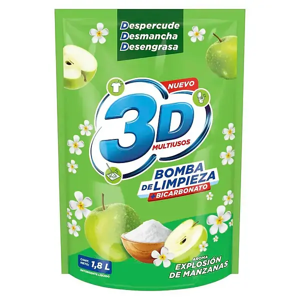 Detergente 3d Multiusos Manzana Doypack 1.8l