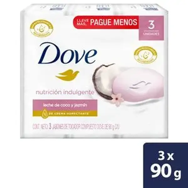 Jabon Baño Dove Tripack 90gr Coco
