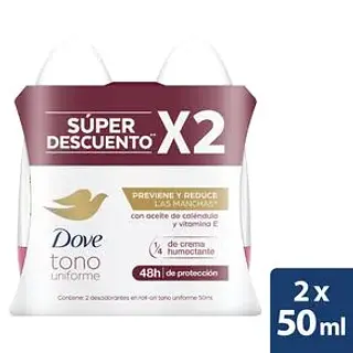 Desodorante Dove Duo X 50ml Rollon Dermoaclarant