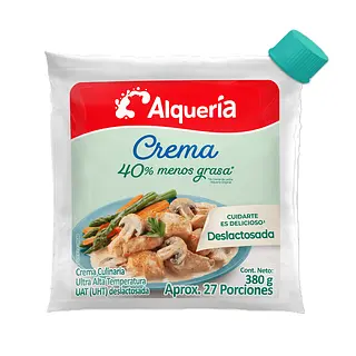 Crema De Leche Alqueria 40% Menos Grasa 380g