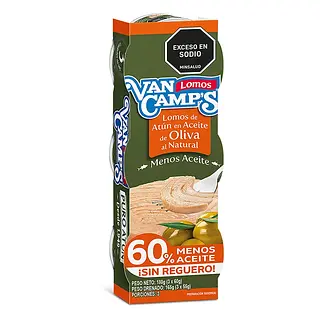 ATUN VAN CAMPS -60% DE ACEITE DE OLIVA 3*60G